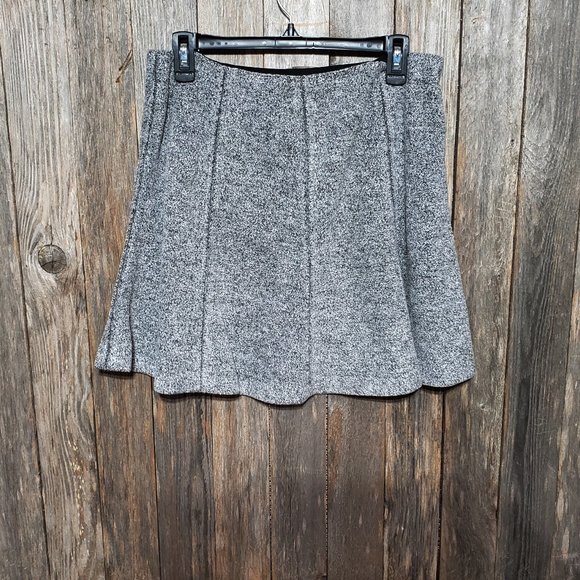 Loft MP PM Women's Gray Soft Fleece Seamed Flippy Swing A Line Skirt - Picture 4 of 6